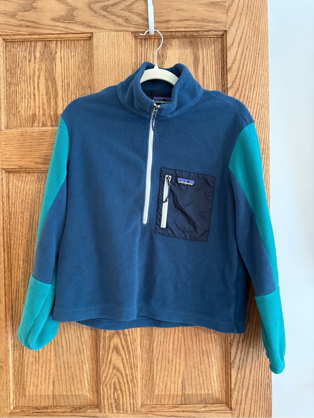 Patagonia Blue Fleece Jacket with Navy Trim
